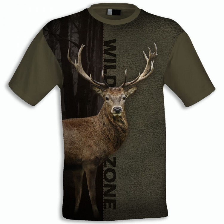Wild Zone T-shirt med print af Kronhjort