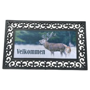 Dørmåtte med print af Kronhjort