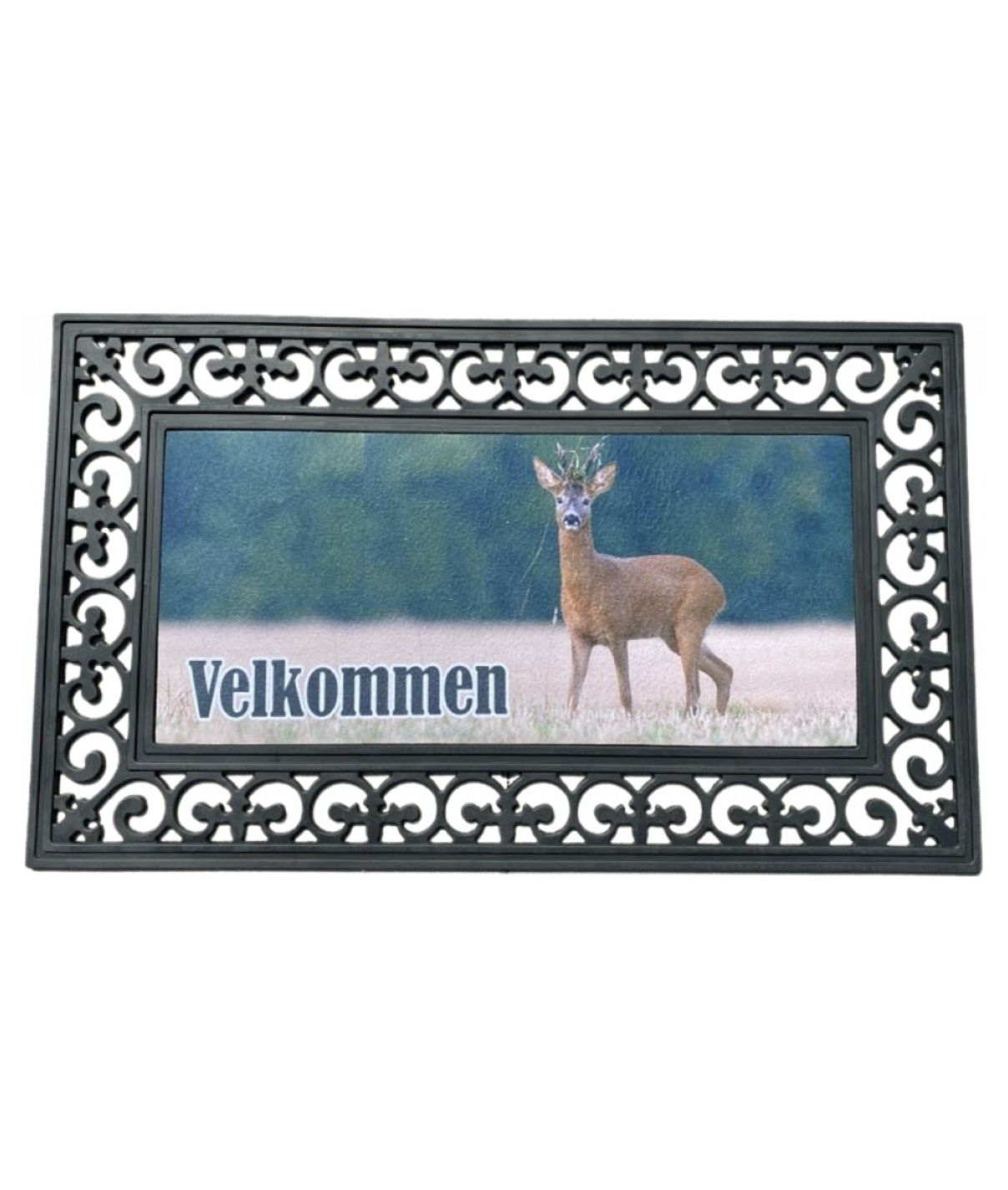 Dørmåtte med print af Råbuk