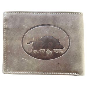 Læder pung med Vildsvin