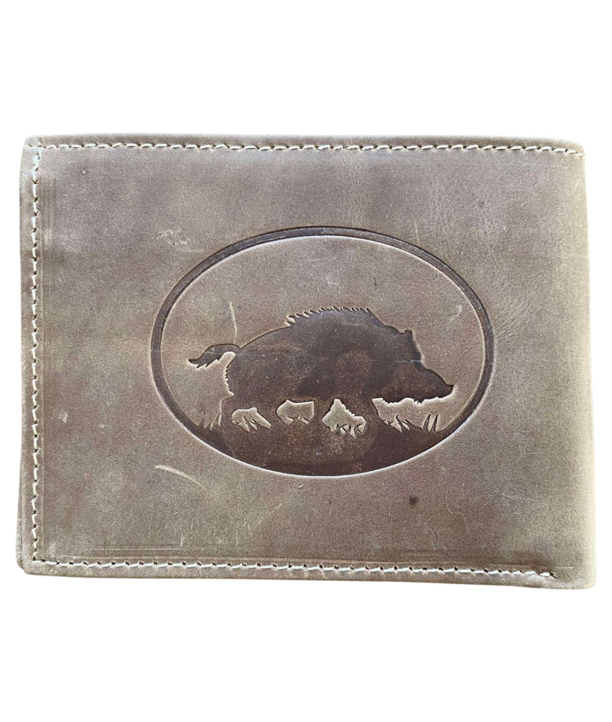 Læder pung med Vildsvin