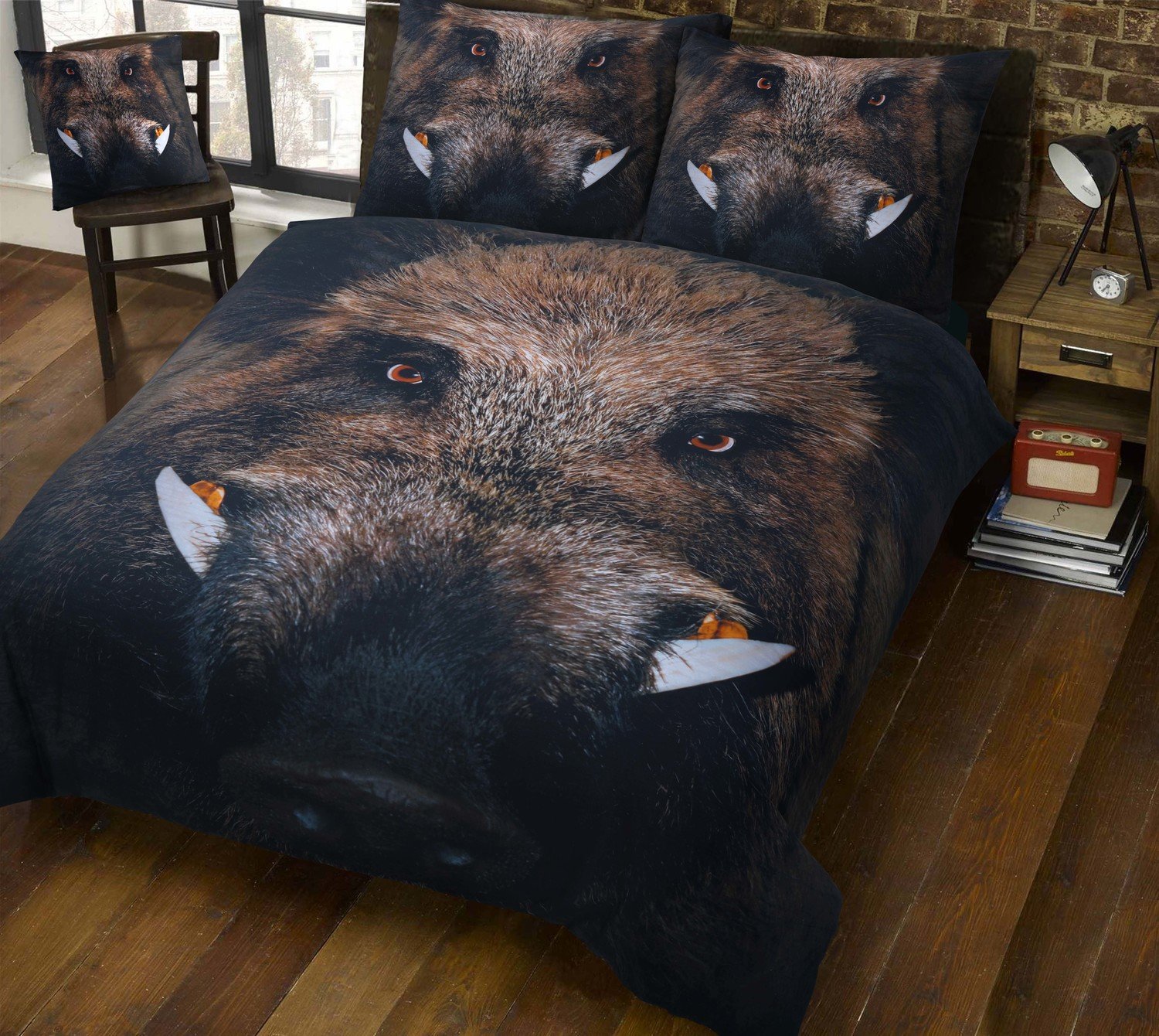 Sengetøj - Vildsvin - Dobbeltdyne